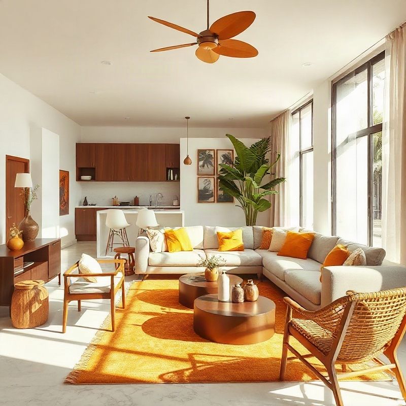 Interior de apartamento mobiliado e iluminado em Porto Alegre